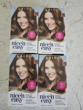 Pack Of 4 Clairol Nice'n Easy Permanent Hair Color - Light Brown (6) NWB